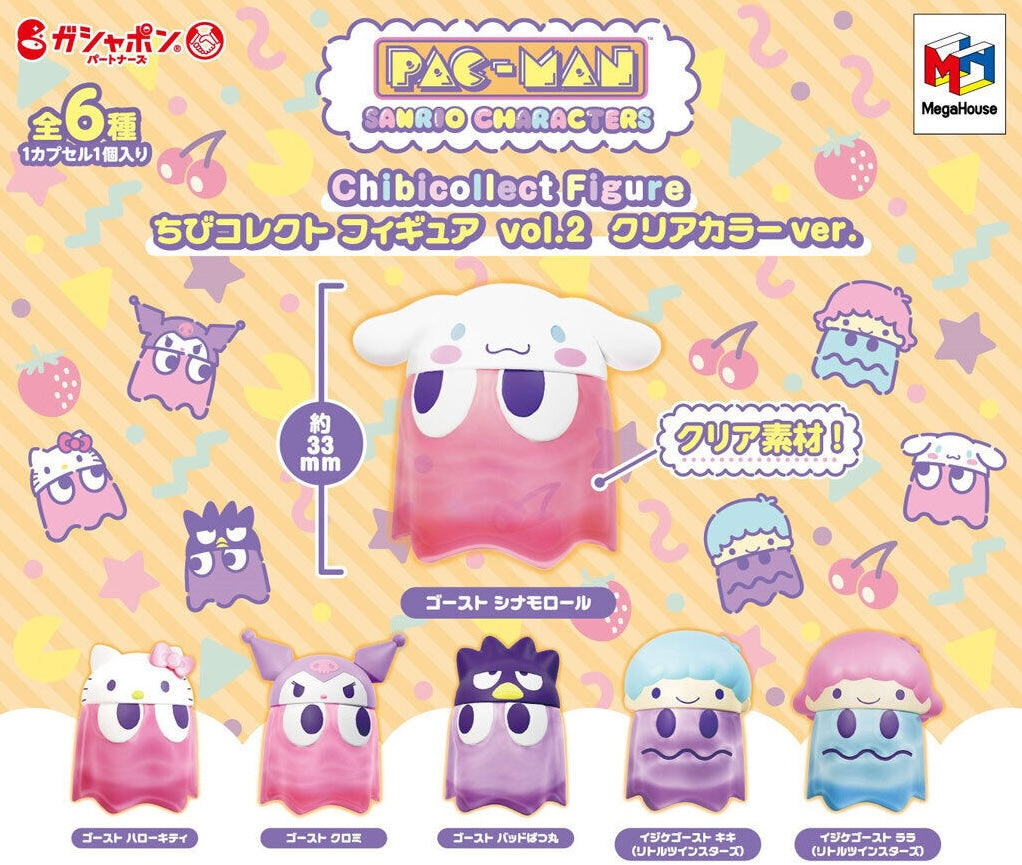 Gachapon - Pac Man x Sanrio Chibi Collection Clear Ver.