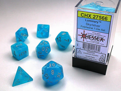 Chessex: Luminary Polyhedral Sky/silver 7-Die Set
