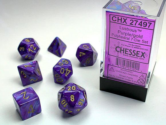 Chessex: Lustrous - Polyhedral Purple/gold 7-Die Set