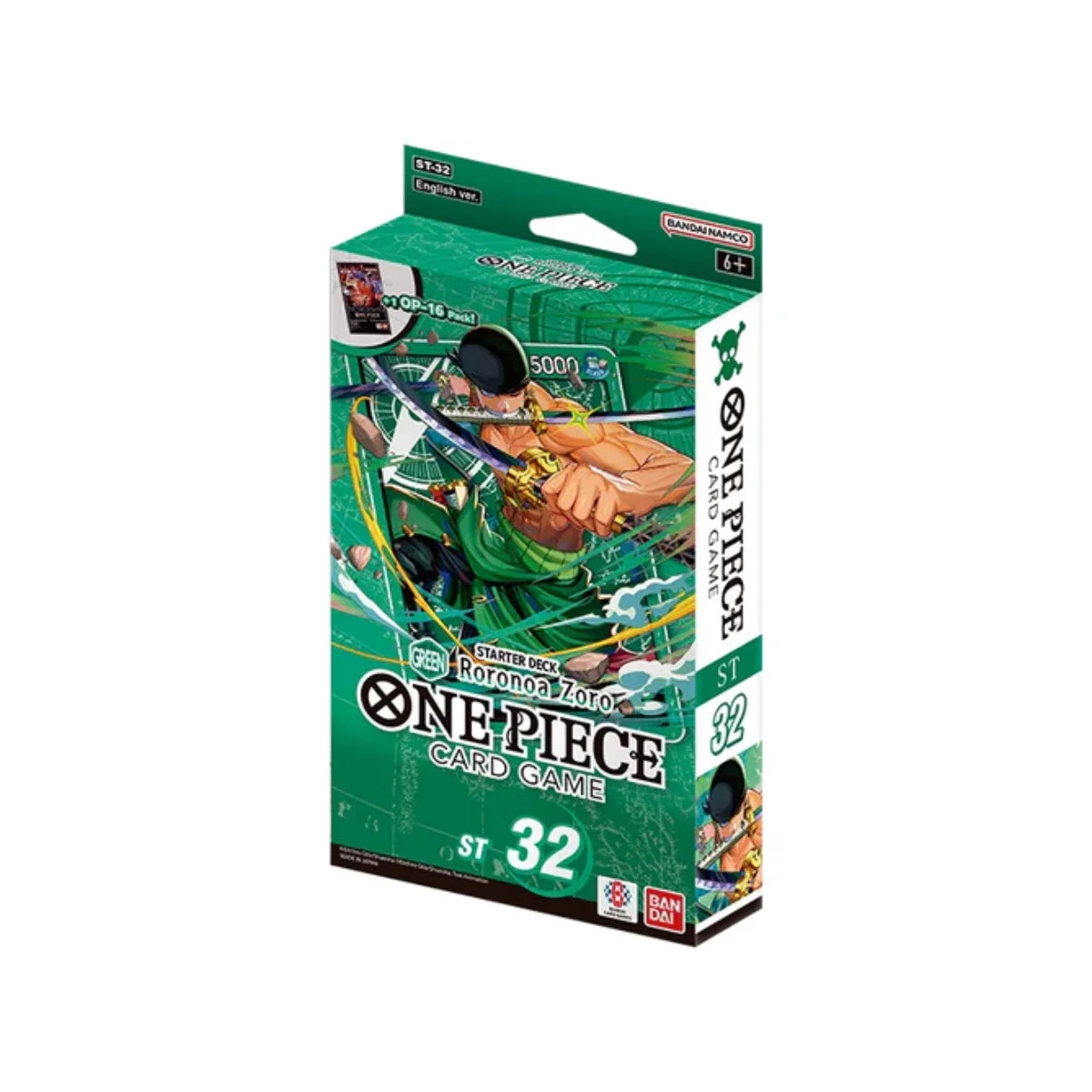 ONE PIECE CARD GAME STARTER DECKS [ST32] - GREEN RORONOA ZORO - INGLÉS