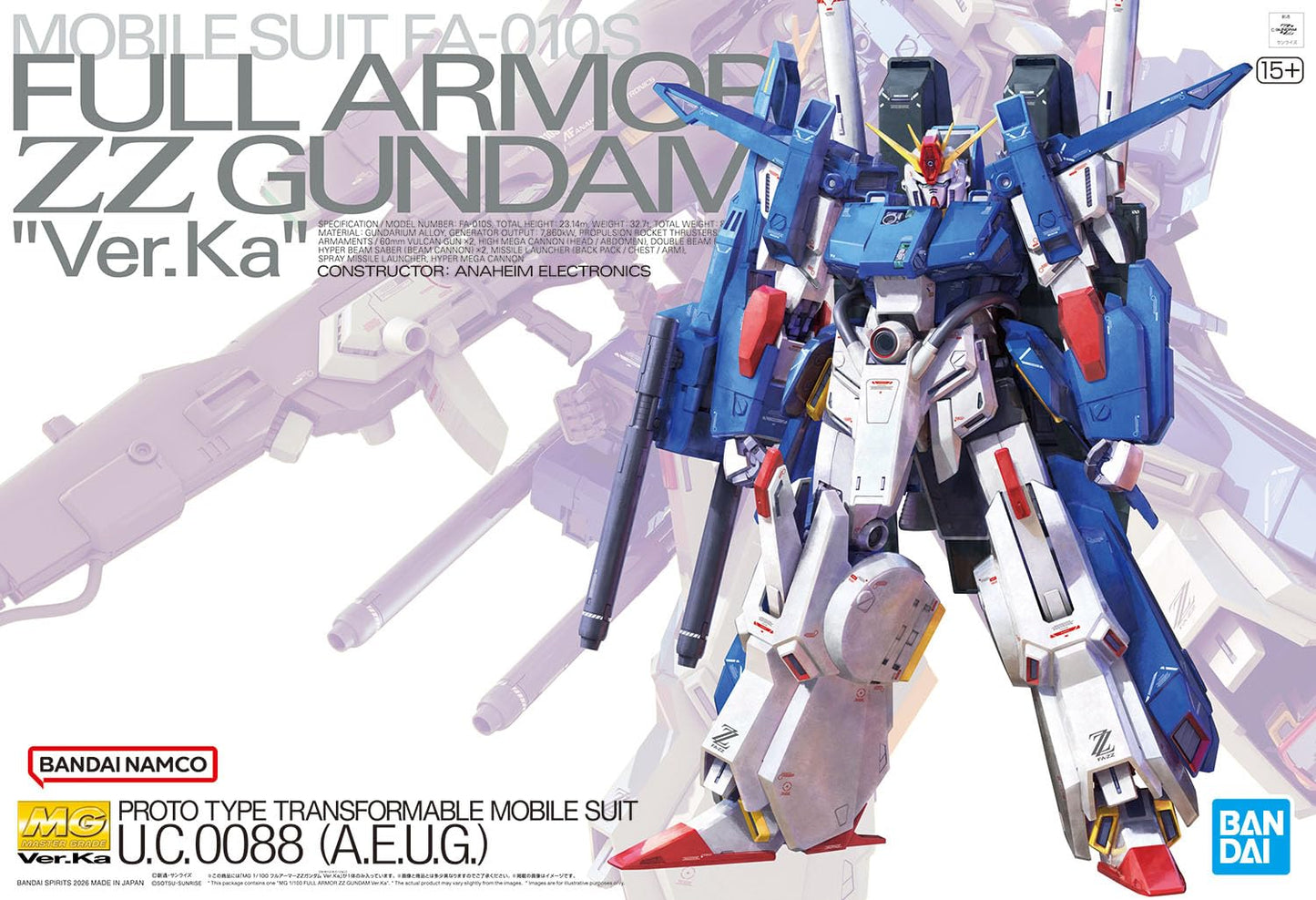 Model Kit - MG 1/100 FULL ARMOR ZZ GUNDAM Ver.Ka