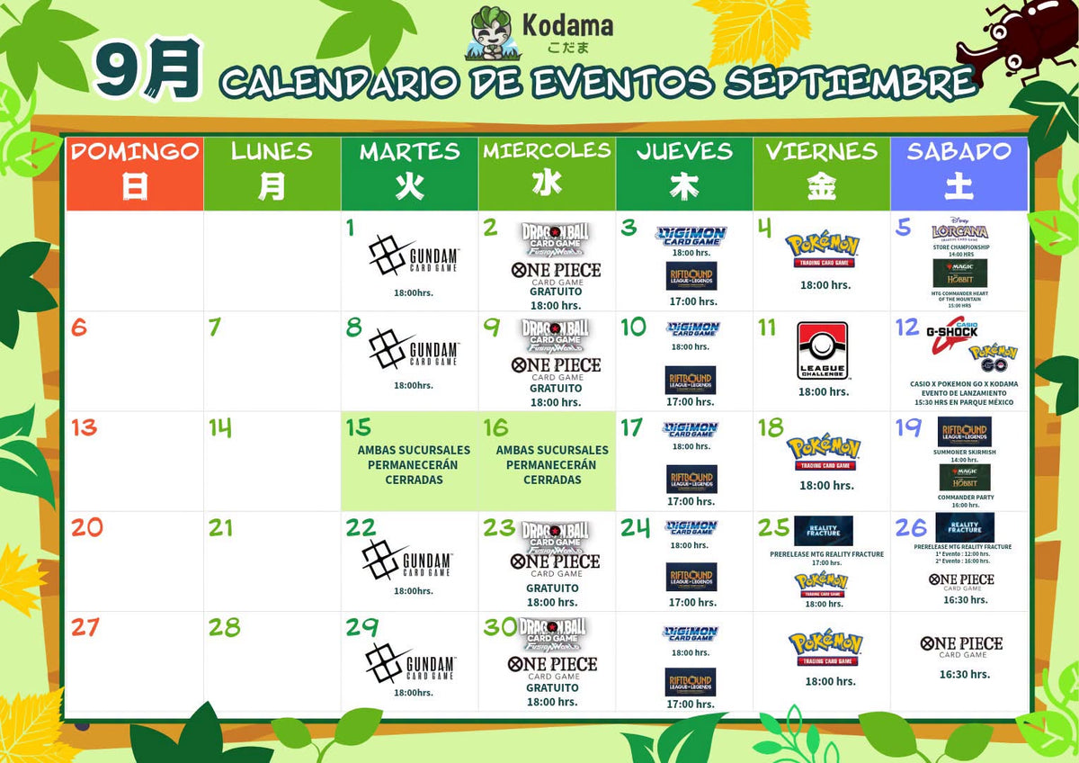 Calendario de eventos