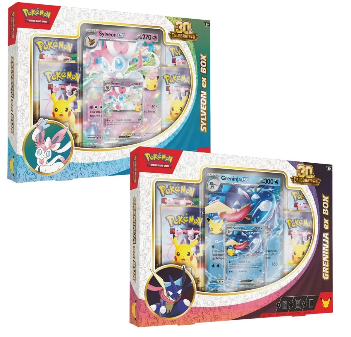 Pokémon TCG: 30th Anniversary Celebration Sylveon/Greninja Ex box - ESPAÑOL