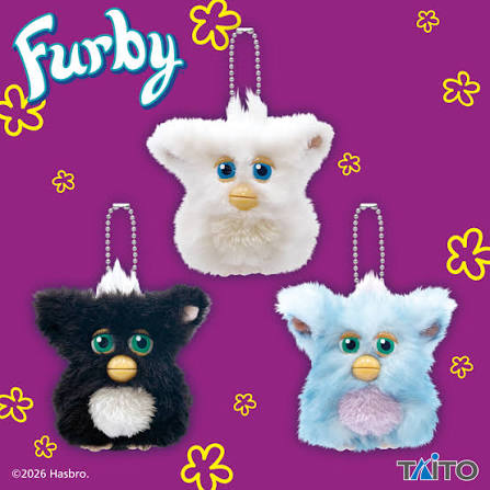 Taito - Furby Retro Mascot Milky Panda, Sugar Snow & Cotton Candy Mini Plush