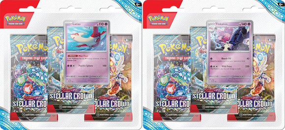 Pokémon TCG: Scarlet & Violet 07 Stellar Crown - Three Booster Blister - INGLÉS