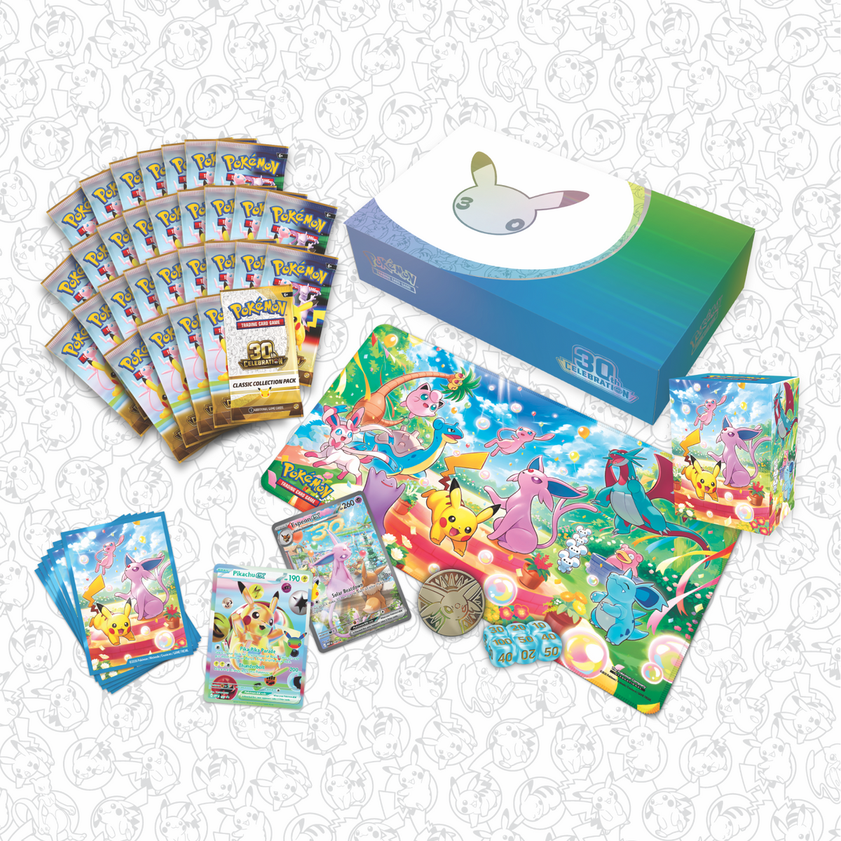 Pokémon TCG: 30th Anniversary Celebration Ultra Premium Collection Day/Night - INGLÉS: contenido de la versión Día con Espeon ex (upc-01-en)