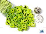 Chessex: 12mm d6 Dice Block - Vortex Bright Green/Black