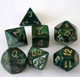 Chessex: Jade/Blue Polyhedral 7 Dados