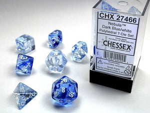 Chessex: Nebula Dark Blue/White Polyhedral 7 Dados
