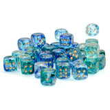Chessex: 12mm d6 Dice Block - Nebula Oceanic/gold Luminary